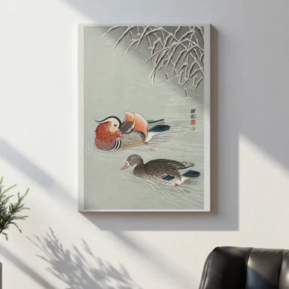 Ohara Koson Wandbild – Enten im Wasser