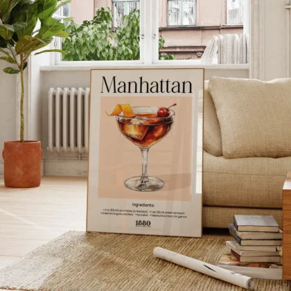 Wandbild – Manhattan Cocktail Rezept