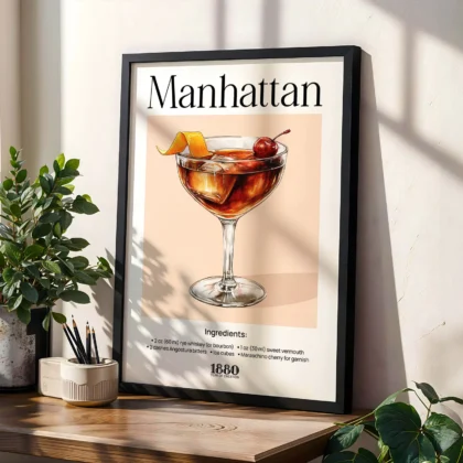 Wandbild – Manhattan Cocktail Rezept