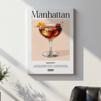 Wandbild – Manhattan Cocktail Rezept