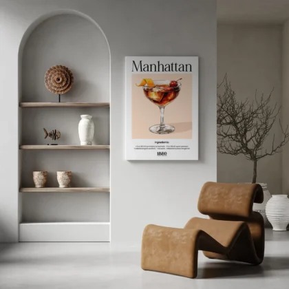 Wandbild – Manhattan Cocktail Rezept