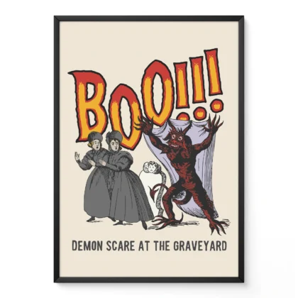 Graveyard Demon Wall Art – Horror Art Print
