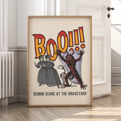 Graveyard Demon Wall Art – Horror Art Print