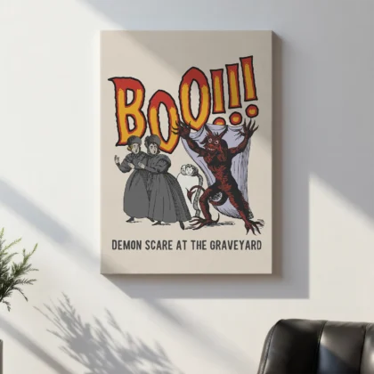Graveyard Demon Wall Art – Horror Art Print