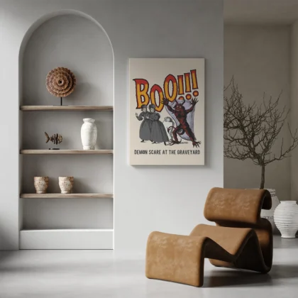 Graveyard Demon Wall Art – Horror Art Print