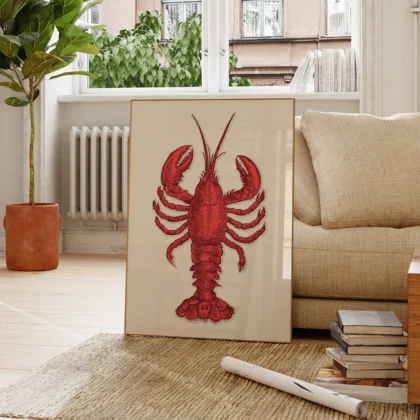 Lobster Wall Art – Vintage Seafood Print