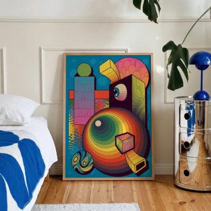 Abstraktes Wandbild – Geometrie