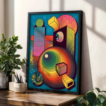 Abstraktes Wandbild – Geometrie