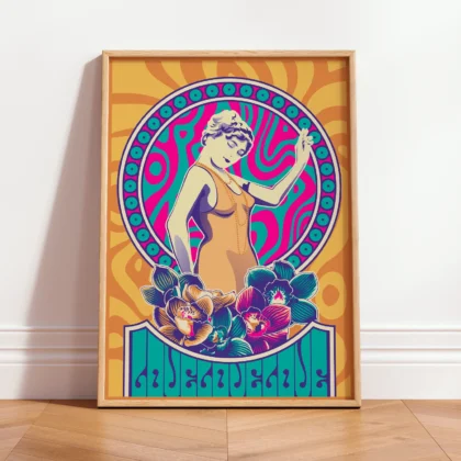 Elegant Woman Wall Art – Floral Harmony