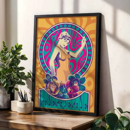 Elegant Woman Wall Art – Floral Harmony
