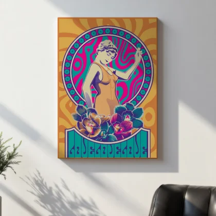 Elegant Woman Wall Art – Floral Harmony