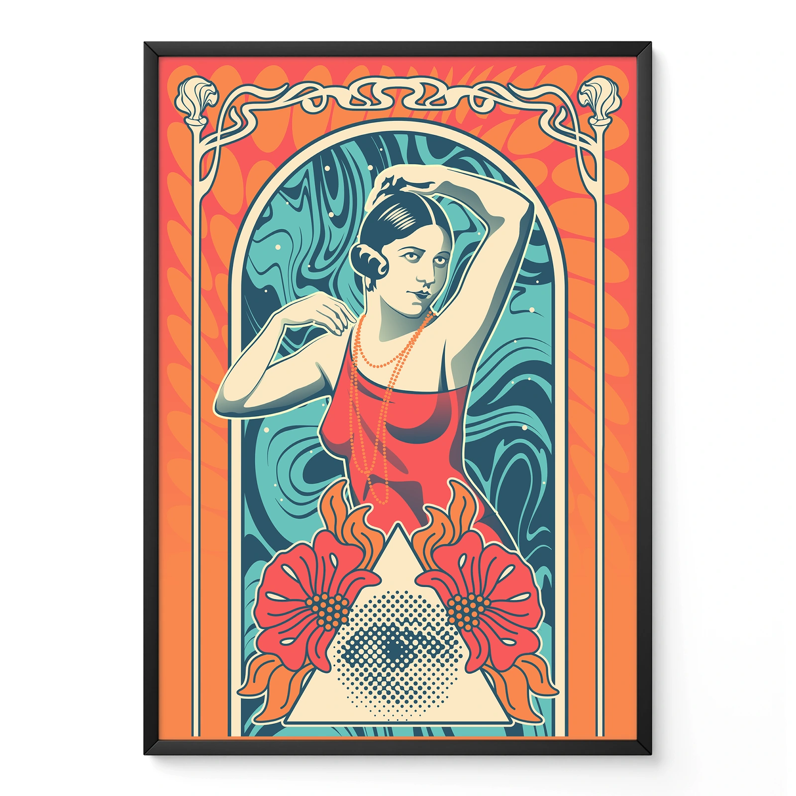 Wandbild Frau – Rote Eleganz
