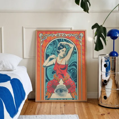 Wandbild Frau – Rote Eleganz
