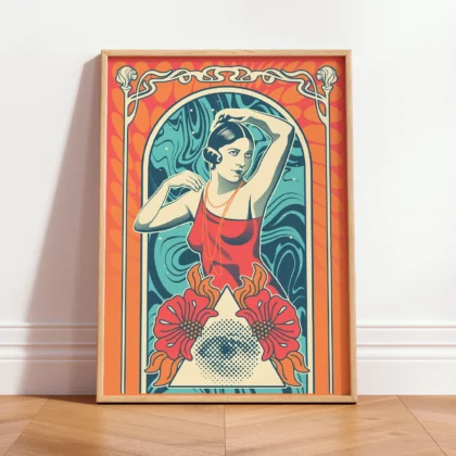 Wandbild Frau – Rote Eleganz