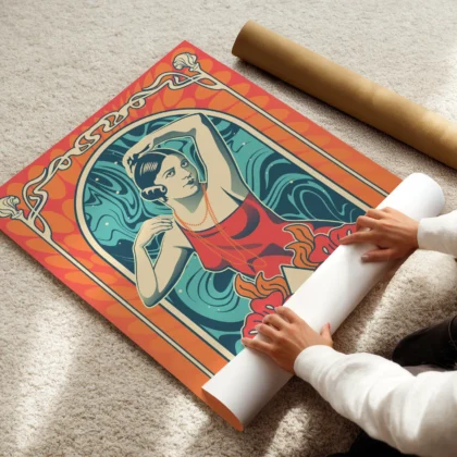 Wandbild Frau – Rote Eleganz