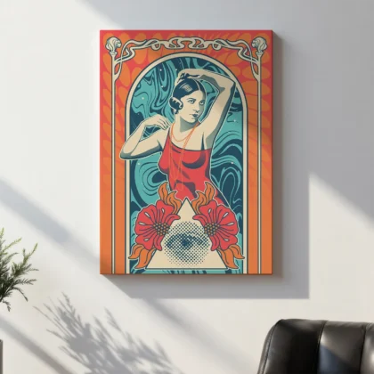 Wandbild Frau – Rote Eleganz