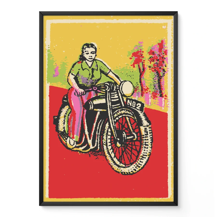 Retro Wandbild Motorrad