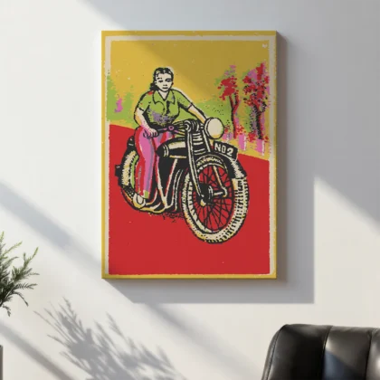 Retro Wandbild Motorrad