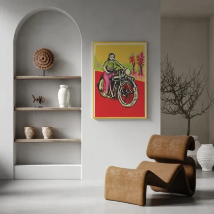 Retro Wandbild Motorrad