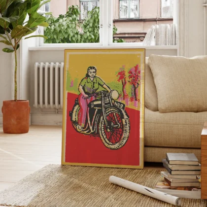 Retro Wandbild Motorrad