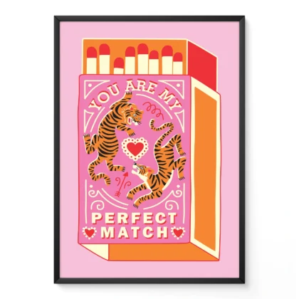 Retro Love Wandbild – Perfect Match