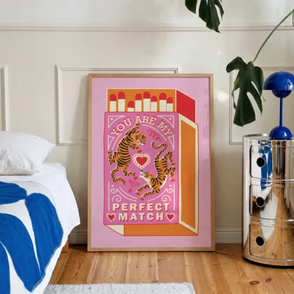 Retro Love Wandbild – Perfect Match
