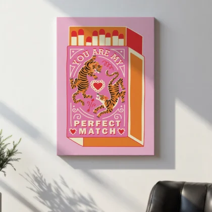 Retro Love Wandbild – Perfect Match