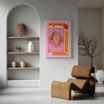 Retro Love Wandbild – Perfect Match