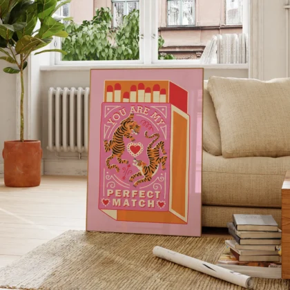 Retro Love Wandbild – Perfect Match
