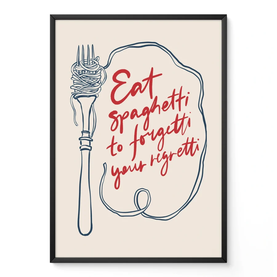 Spaghetti Wall Art for Food Lovers