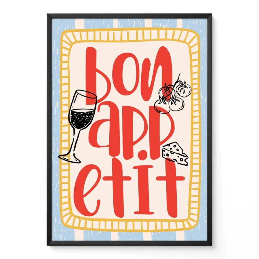 Bon Appetit Print – Modern Kitchen Typography
