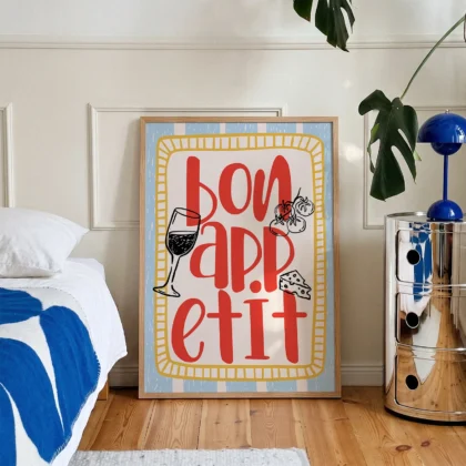 Bon Appetit Print – Modern Kitchen Typography