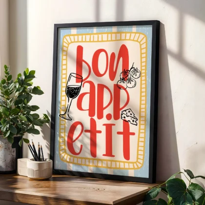 Bon Appetit Print – Modern Kitchen Typography