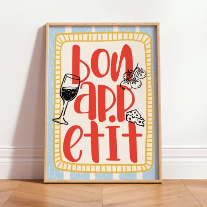 Bon Appetit Print – Modern Kitchen Typography