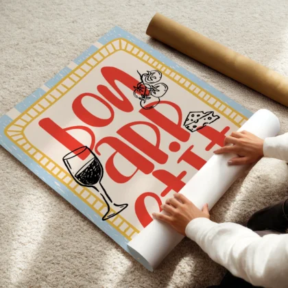 Bon Appetit Print – Modern Kitchen Typography