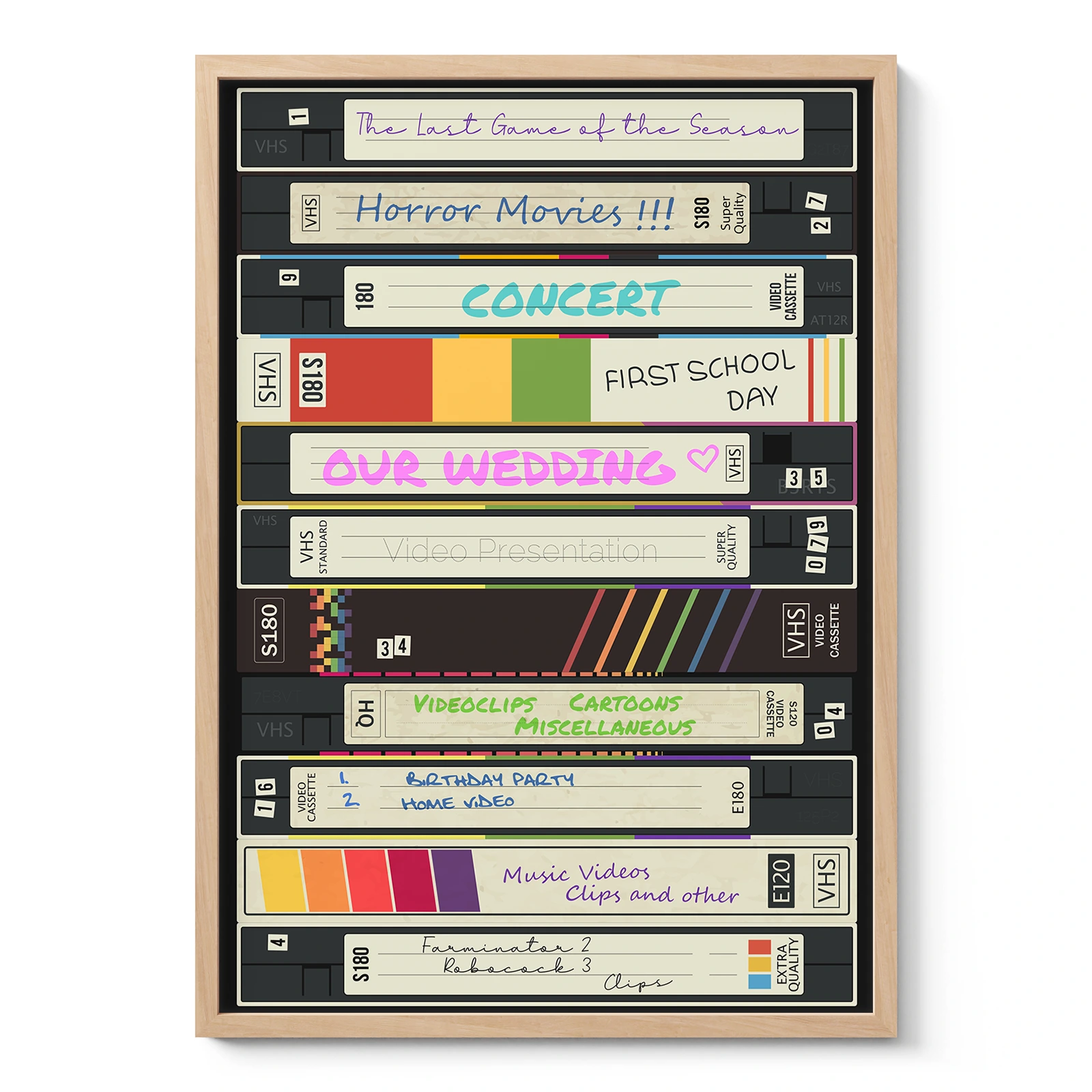 VHS Wandbild – Retro-Stil