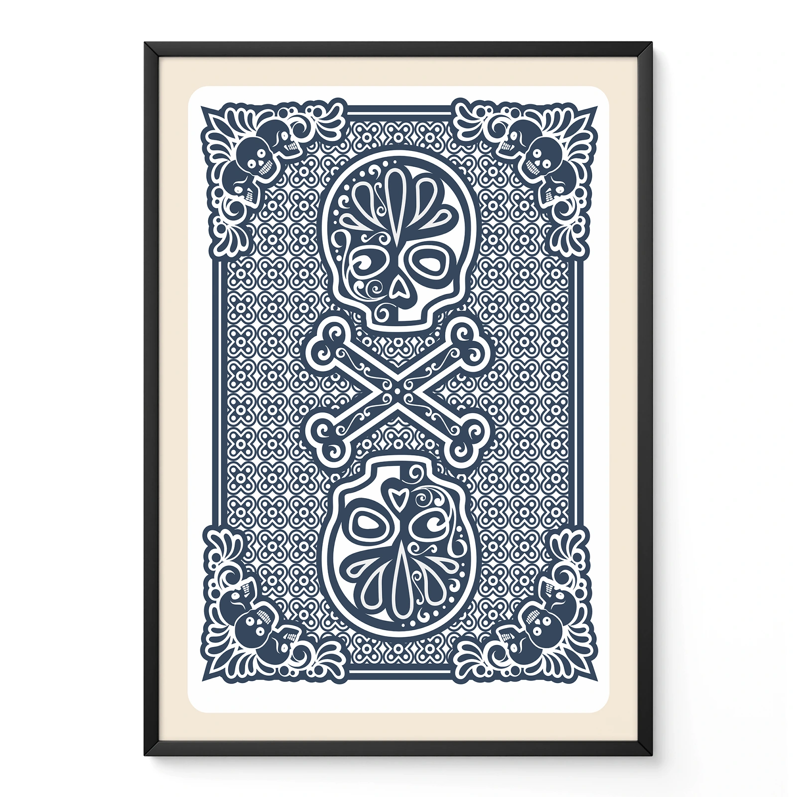 Playing Card Wall Art – Skull Art Print