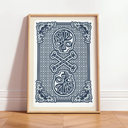 Playing Card Wall Art – Skull Art Print