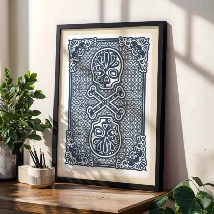Playing Card Wall Art – Skull Art Print