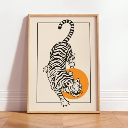 Japanese Tiger Wall Art – Retro Art Print