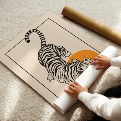 Japanese Tiger Wall Art – Retro Art Print