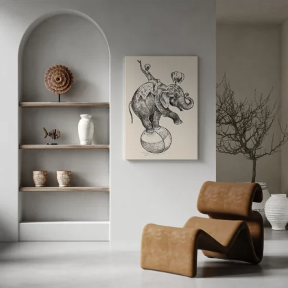 Wandbild – Zirkuselefant