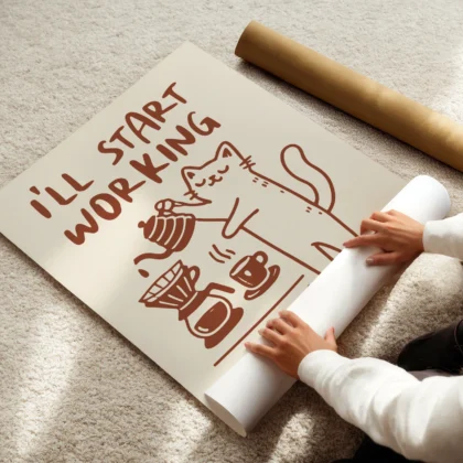 Cat Wall Art – Coffee First