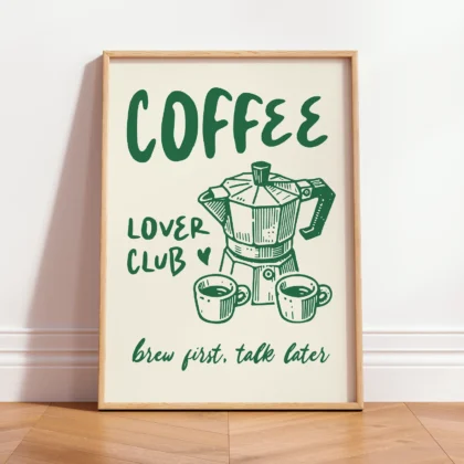 Coffee Lover Club Wall Art
