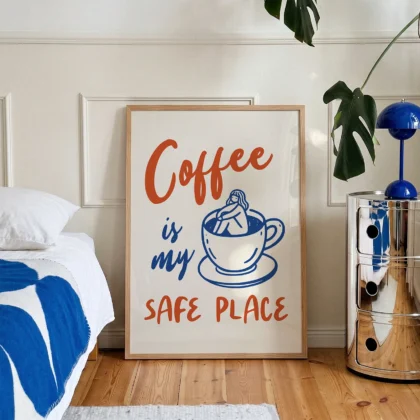 Coffee Wall Art – Retro Poster or Canvas Print for Kitchen