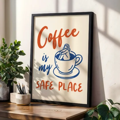 Coffee Wall Art – Retro Poster or Canvas Print for Kitchen