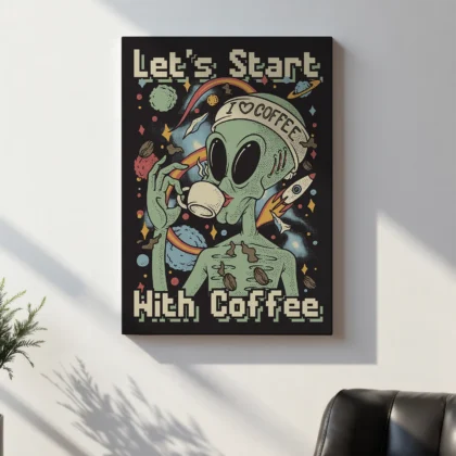 Alien Kaffee Wandbild