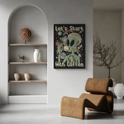 Alien Kaffee Wandbild