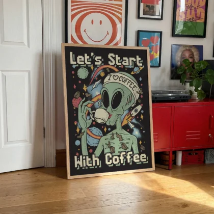 Alien Kaffee Wandbild