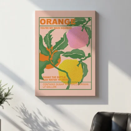 Retro Wandbild mit Orangen